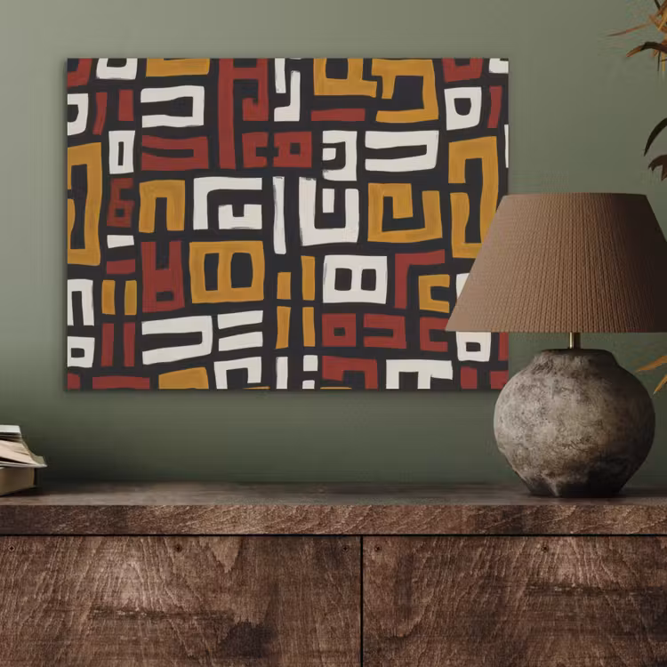 Abstract - Patroon - Rood PET vilt klein -sfeer2