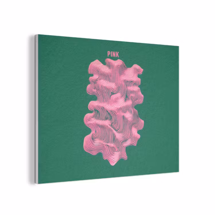 Abstract - Pink - Lijnen - Groen PET vilt klein -3d