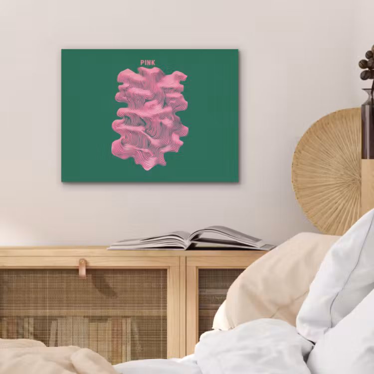 Abstract - Pink - Lijnen - Groen PET vilt klein -sfeer3