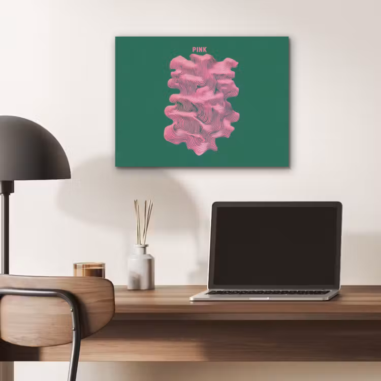 Abstract - Pink - Lijnen - Groen PET vilt klein -sfeer5