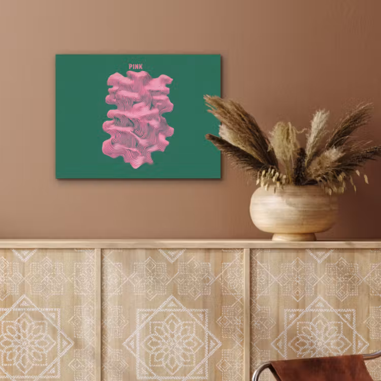 Abstract - Pink - Lijnen - Groen PET vilt klein -sfeer4