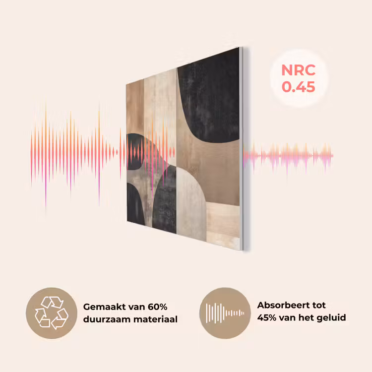 Abstract - Vlakken - Zwart - Rond PET vilt klein -USP_NL