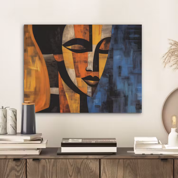 Abstract - Portret - Kleurvakken PET vilt klein -sfeer1