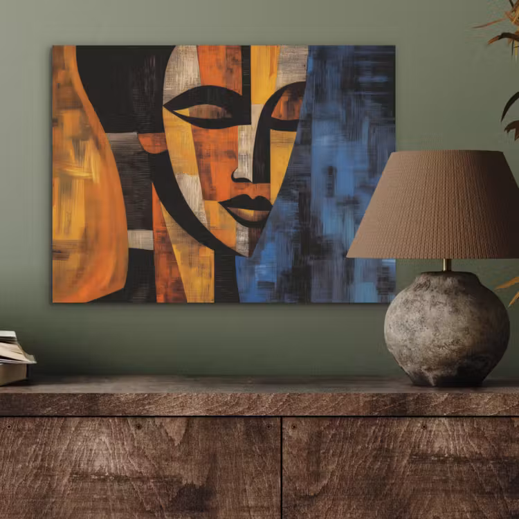 Abstract - Portret - Kleurvakken PET vilt klein -sfeer2