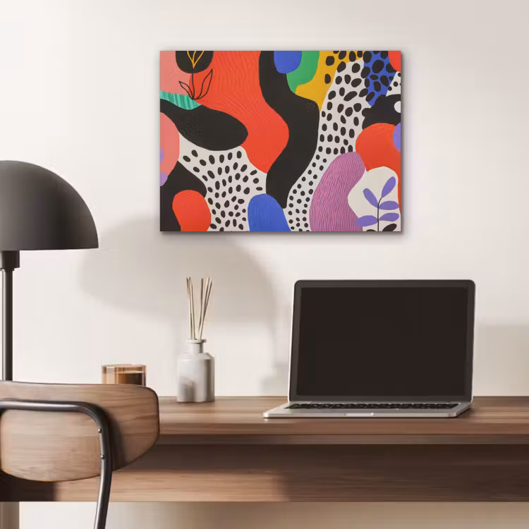 Abstract - Vormen - Kleuren - Stippen PET vilt klein -sfeer5