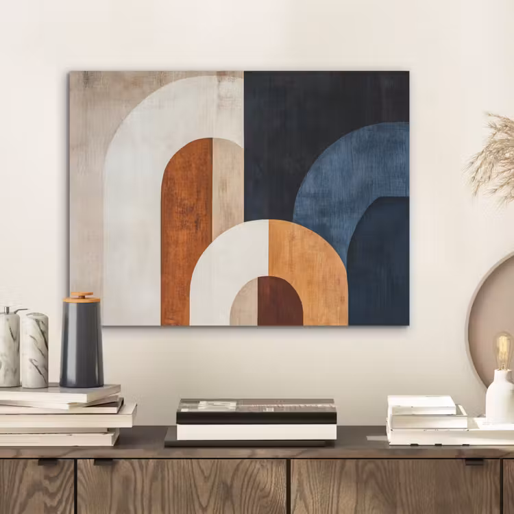 Abstract - Vormen - Donkerblauw PET vilt klein -sfeer1