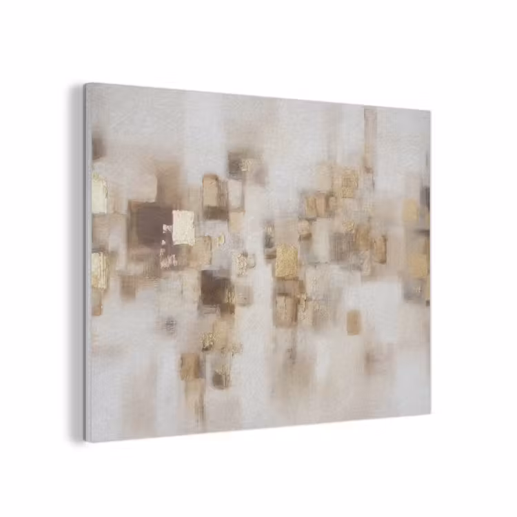 Abstracte vierkanten - Aardetonen - Mistig PET vilt klein -3d
