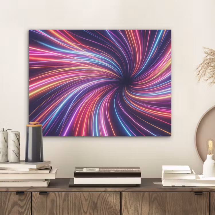 Abstract - Swirl - Futuristic - Neon PET vilt klein -sfeer1