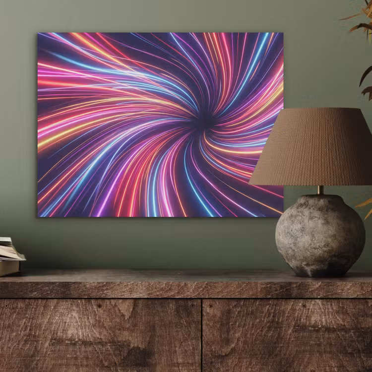 Abstract - Swirl - Futuristic - Neon PET vilt klein -sfeer2