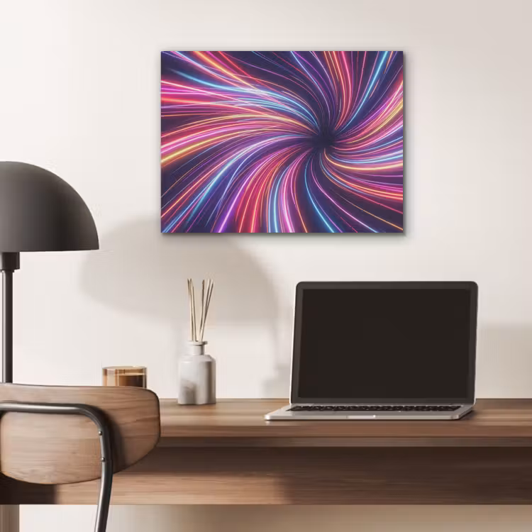 Abstract - Swirl - Futuristic - Neon PET vilt klein -sfeer5
