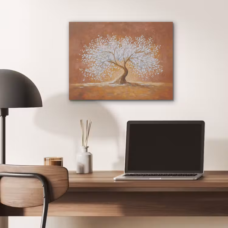 Abstract - Boom - Wit - Bladeren PET vilt klein -sfeer5