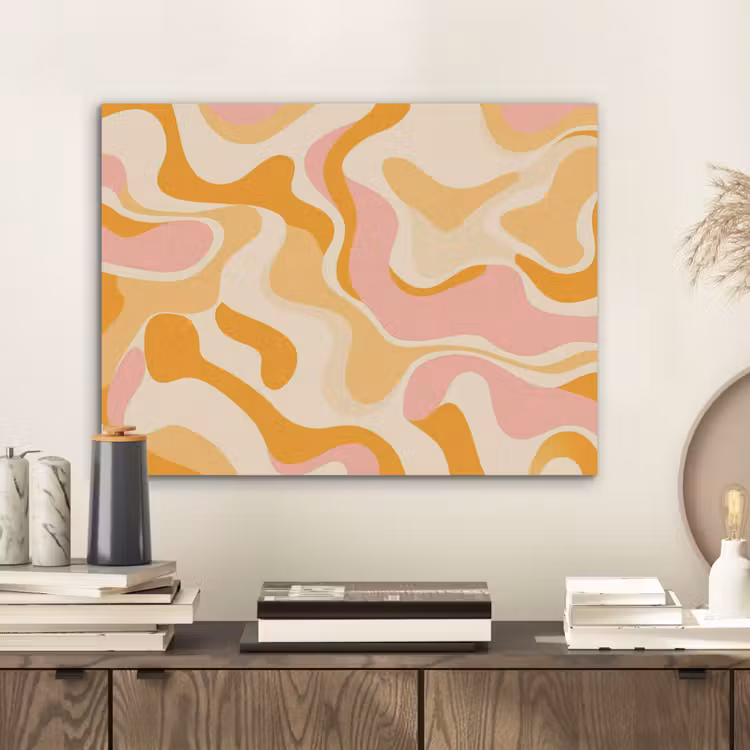 Abstract - Golvend - Oranje PET vilt klein -sfeer1