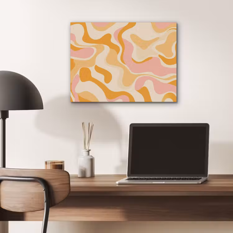 Abstract - Golvend - Oranje PET vilt klein -sfeer5