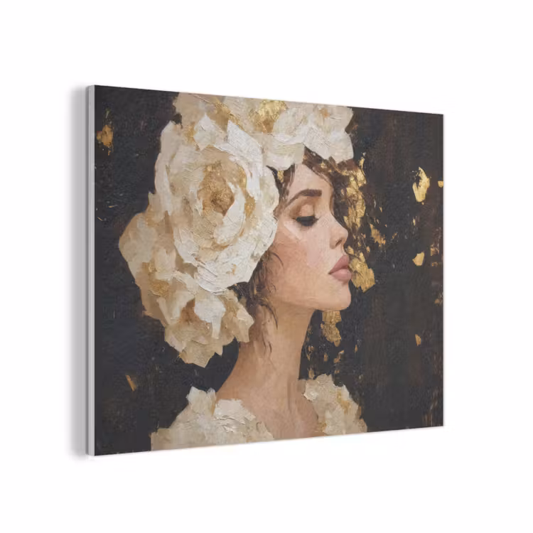 Abstract - Vrouw - Bloemen - Wit PET vilt klein -3d