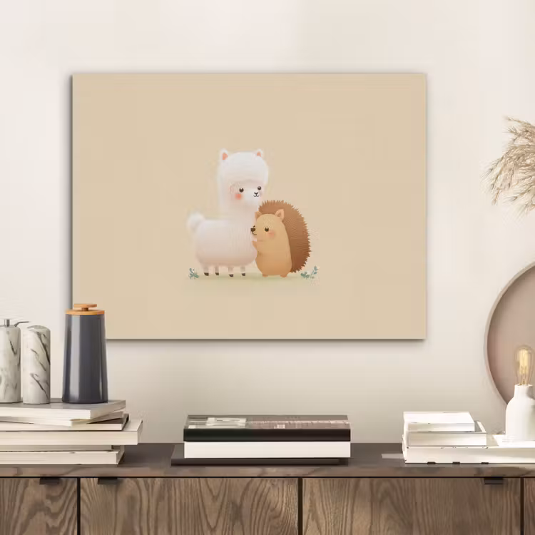 Alpaca - Egel - Bruin - Knuffelen PET vilt klein -sfeer1
