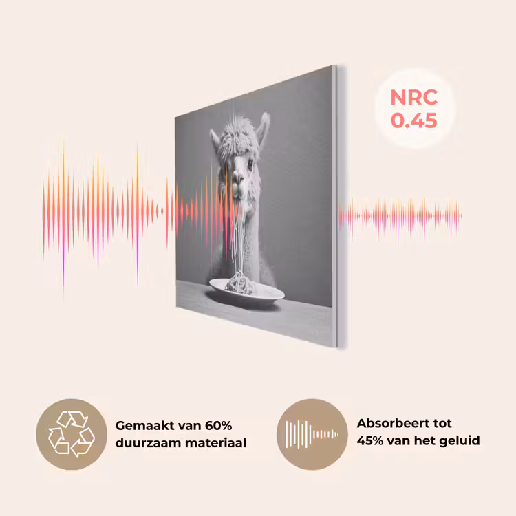 Alpaca - Pasta - Zwart - Wit - Grappig - Dieren PET vilt klein -USP_NL