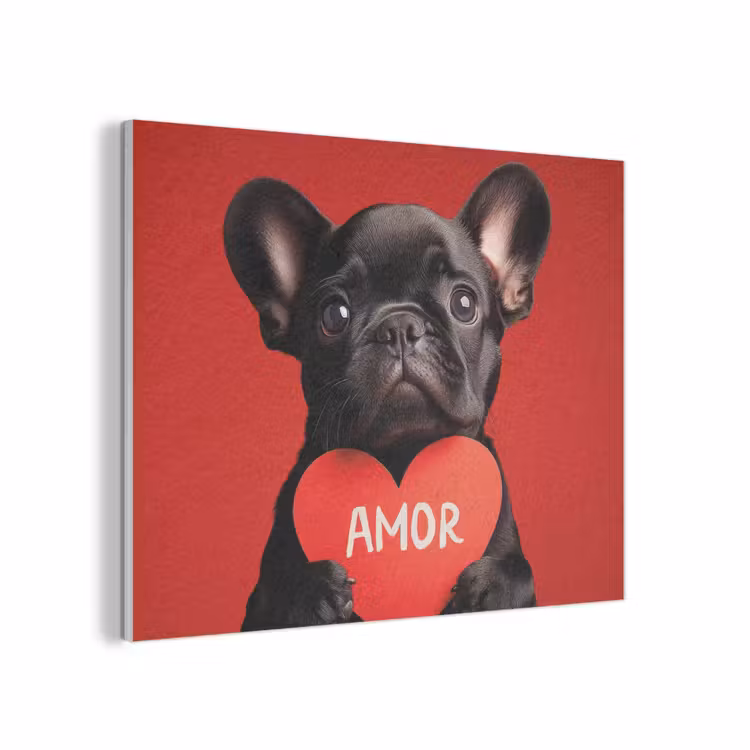 Amor - Hond - Hartje - Rood PET vilt klein -3d