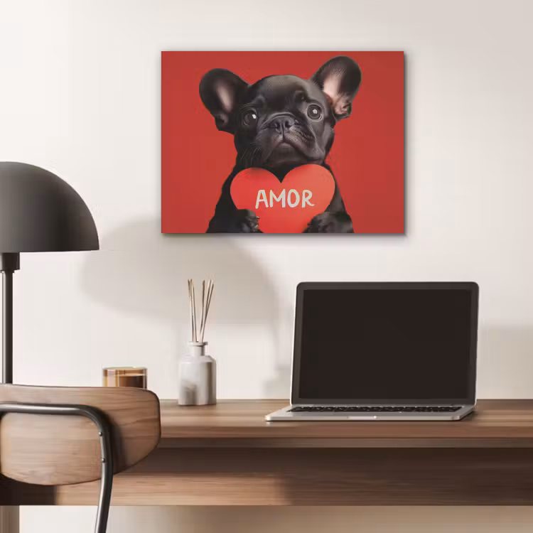 Amor - Hond - Hartje - Rood PET vilt klein -sfeer5