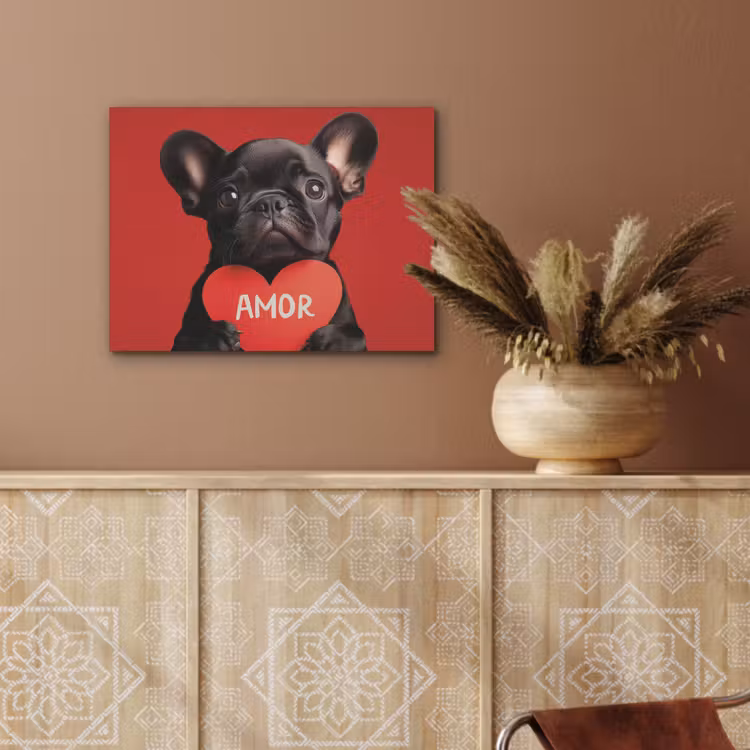 Amor - Hond - Hartje - Rood PET vilt klein -sfeer4