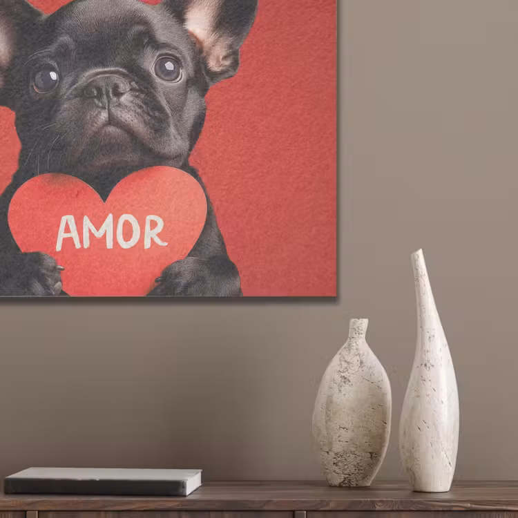 Amor - Hond - Hartje - Rood PET vilt klein -sfeer6_closeup