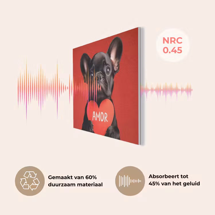 Amor - Hond - Hartje - Rood PET vilt klein -USP_NL