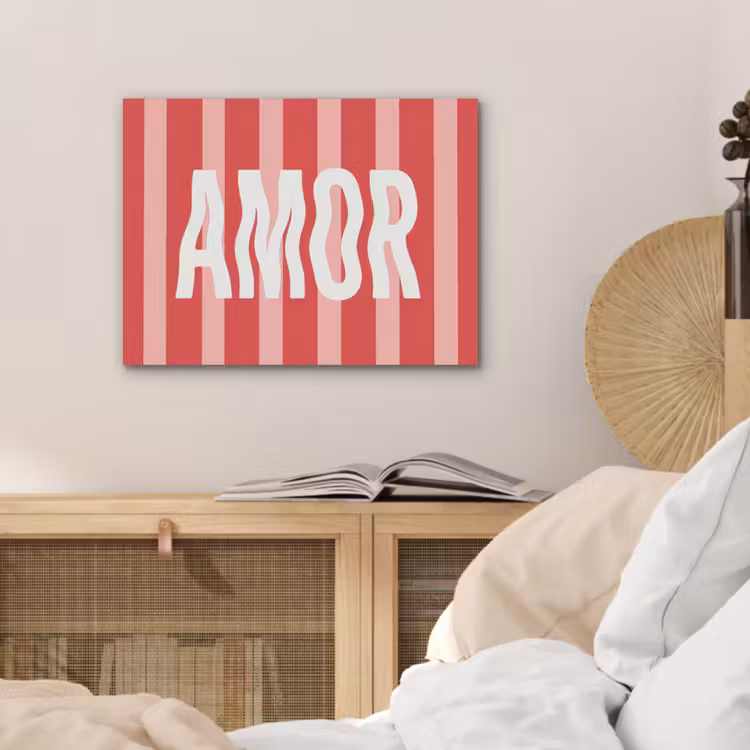 Amor - Strepen - Rood - Roze PET vilt klein -sfeer3