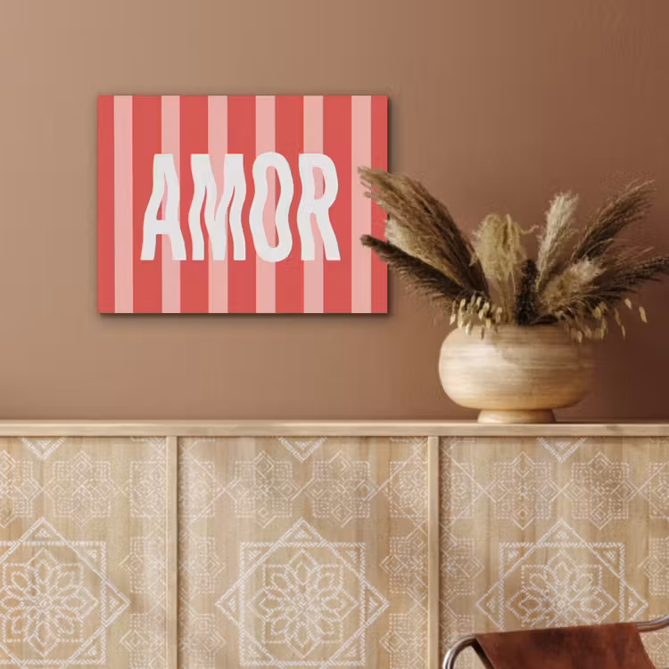 Amor - Strepen - Rood - Roze PET vilt klein -sfeer4
