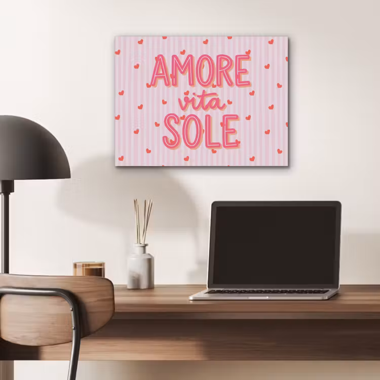 Amore vita sole - Roze - Hartjes PET vilt klein -sfeer5