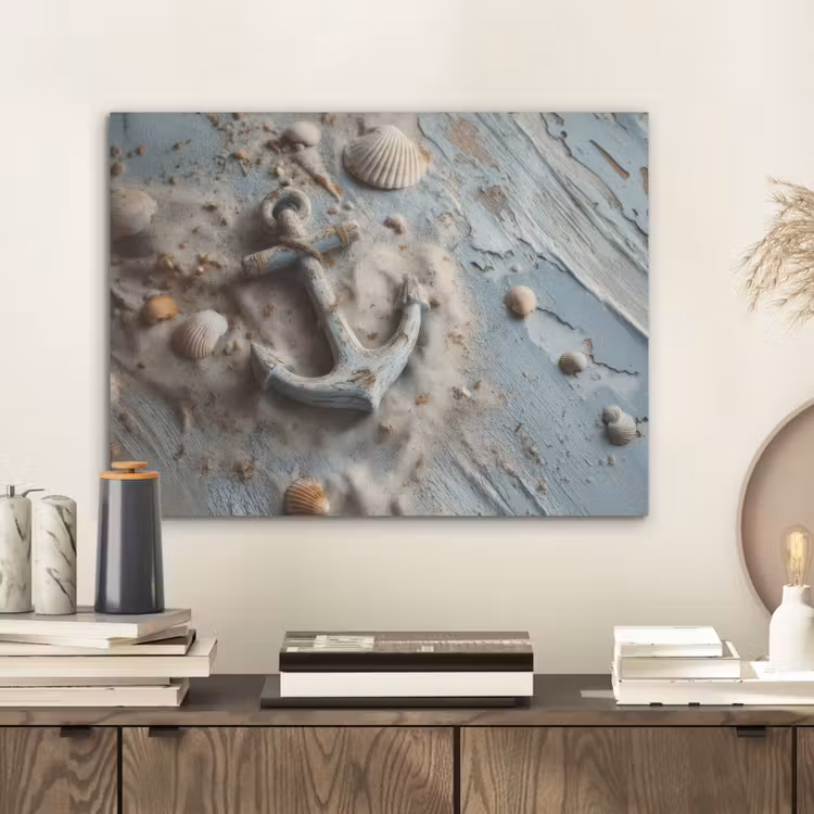 Anker - Hout - Schelpen - Zand PET vilt klein -sfeer1