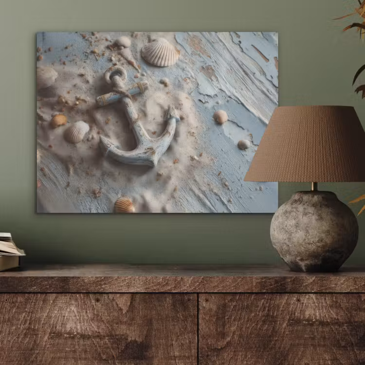 Anker - Hout - Schelpen - Zand PET vilt klein -sfeer2