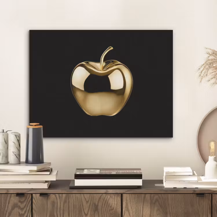 Appel - Goud - Chrome - Zwart PET vilt klein -sfeer1