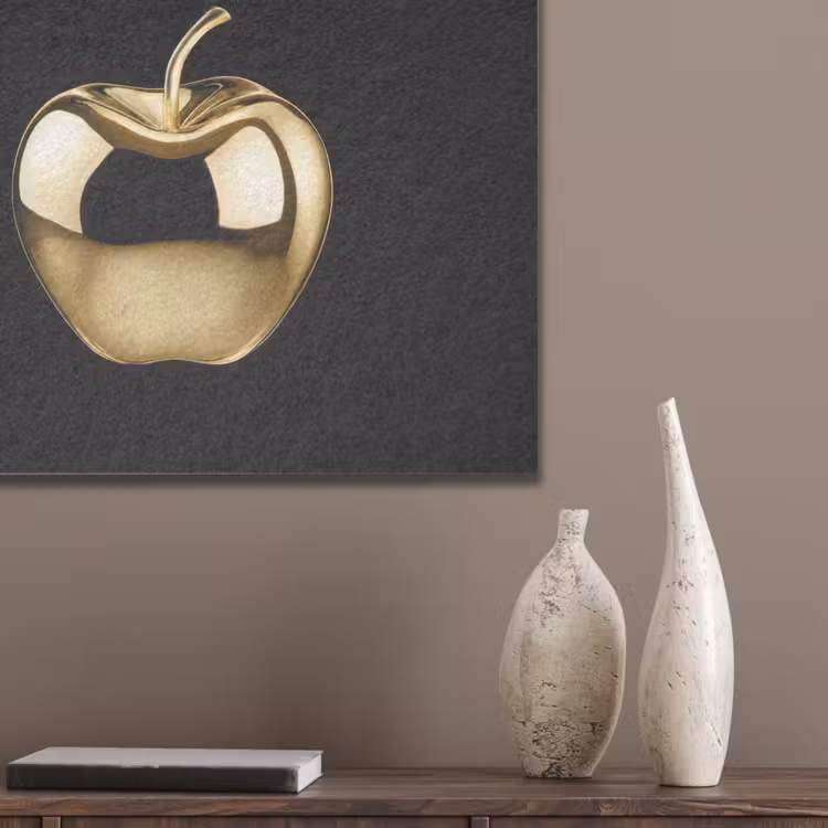 Appel - Goud - Chrome - Zwart PET vilt klein -sfeer6_closeup