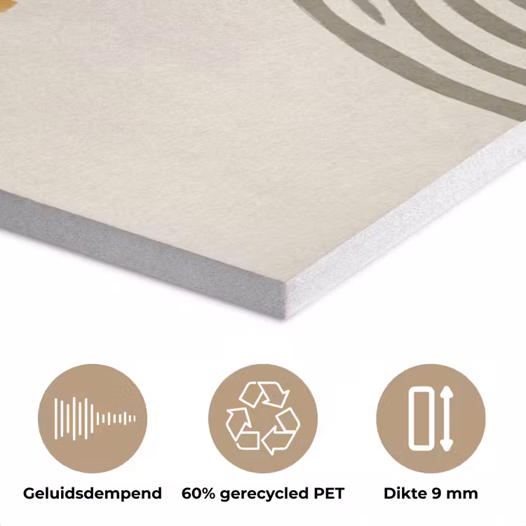 Bogen - Lijnen - Oranje - Minimalistisch PET vilt klein -closeup_NL