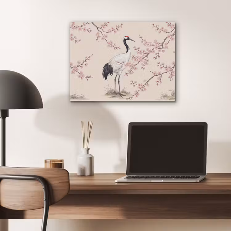 Aziatisch - Kraanvogel - Beige PET vilt klein -sfeer5