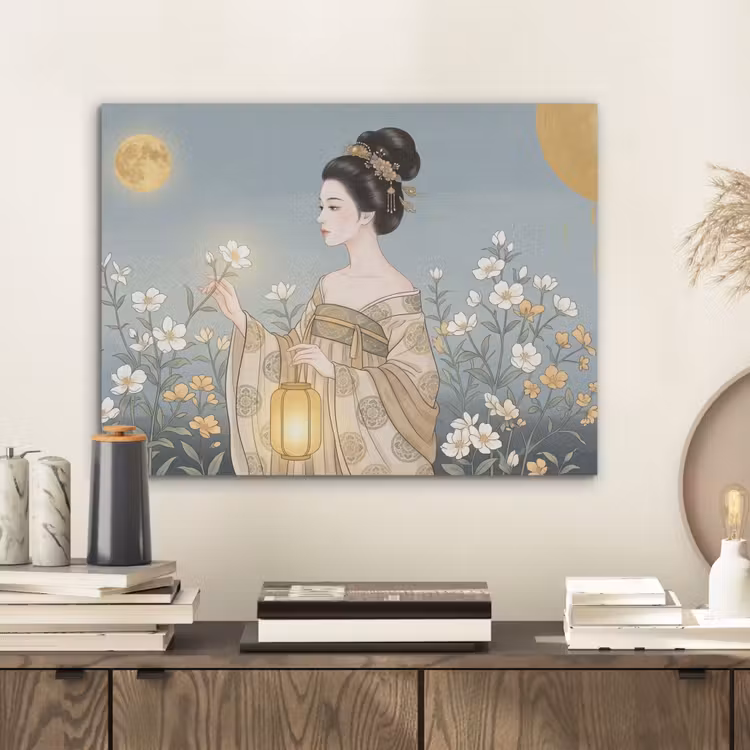 Aziatisch - Vrouw - Kimono PET vilt klein -sfeer1