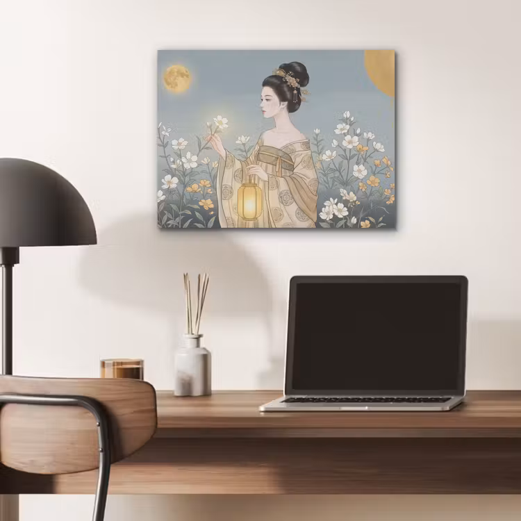 Aziatisch - Vrouw - Kimono PET vilt klein -sfeer5