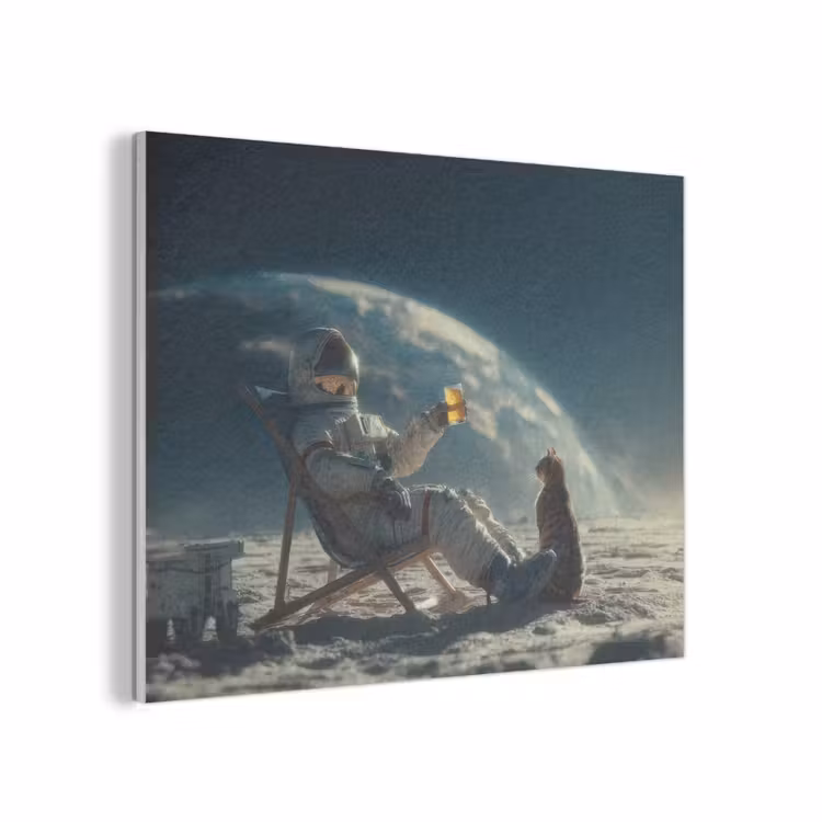 Astronaut - Kat - Glas - Stoel PET vilt klein -3d
