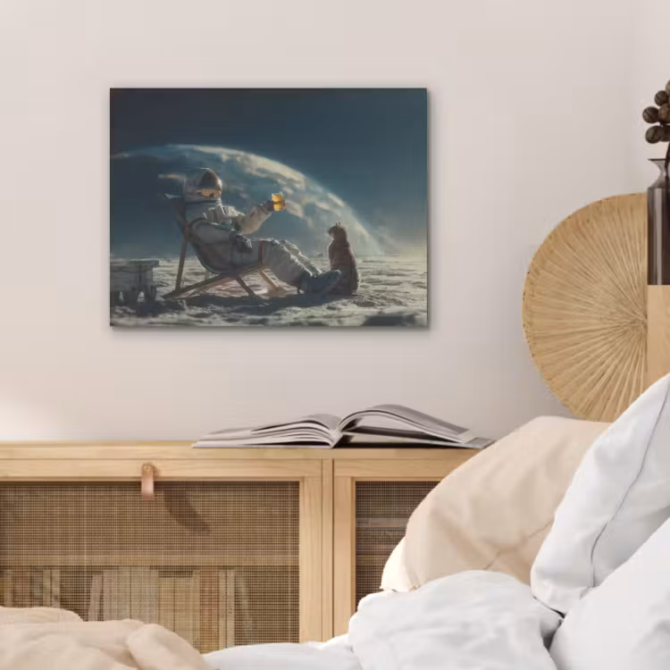 Astronaut - Kat - Glas - Stoel PET vilt klein -sfeer3