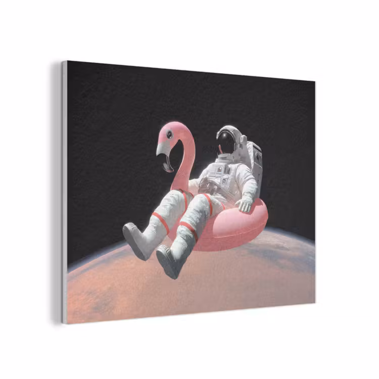 Astronaut - Flamingo - Zwemband - Roze PET vilt klein -3d
