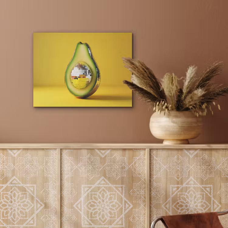 Avocado - Discobal - Geel - Glitter PET vilt klein -sfeer4