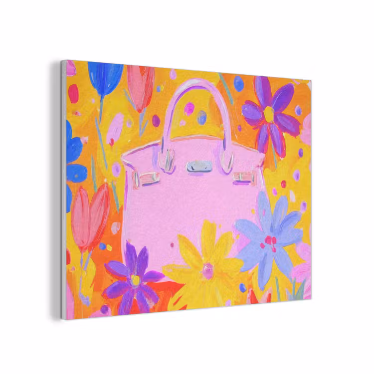Tas - Roze - Bloemen PET vilt klein -3d