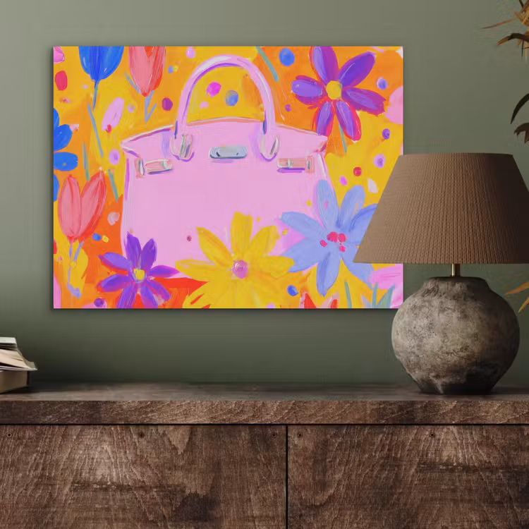 Tas - Roze - Bloemen PET vilt klein -sfeer2