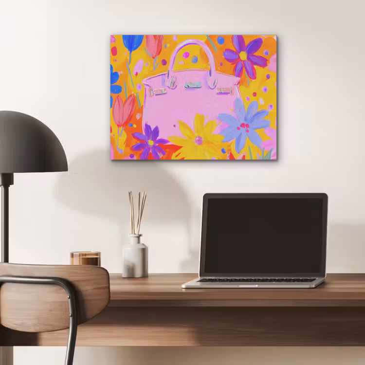 Tas - Roze - Bloemen PET vilt klein -sfeer5