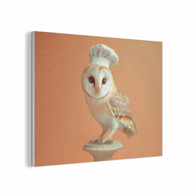 Kerkuil - Koksmuts - Oranje - Vogel PET vilt klein -3d