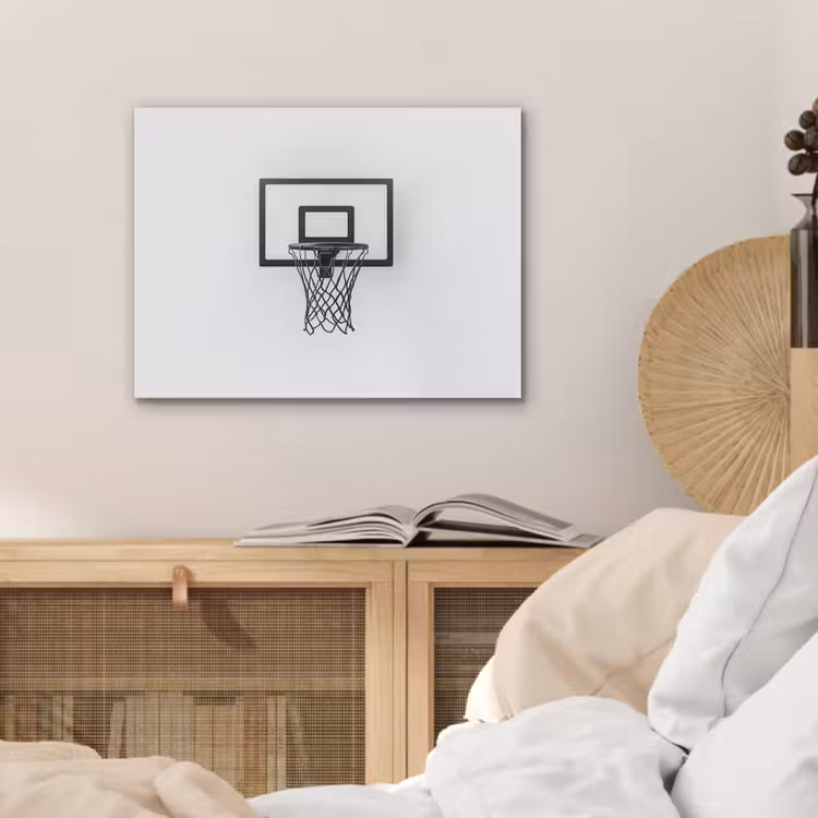 Basketbalbord - Minimalistisch - Zwart PET vilt klein -sfeer3