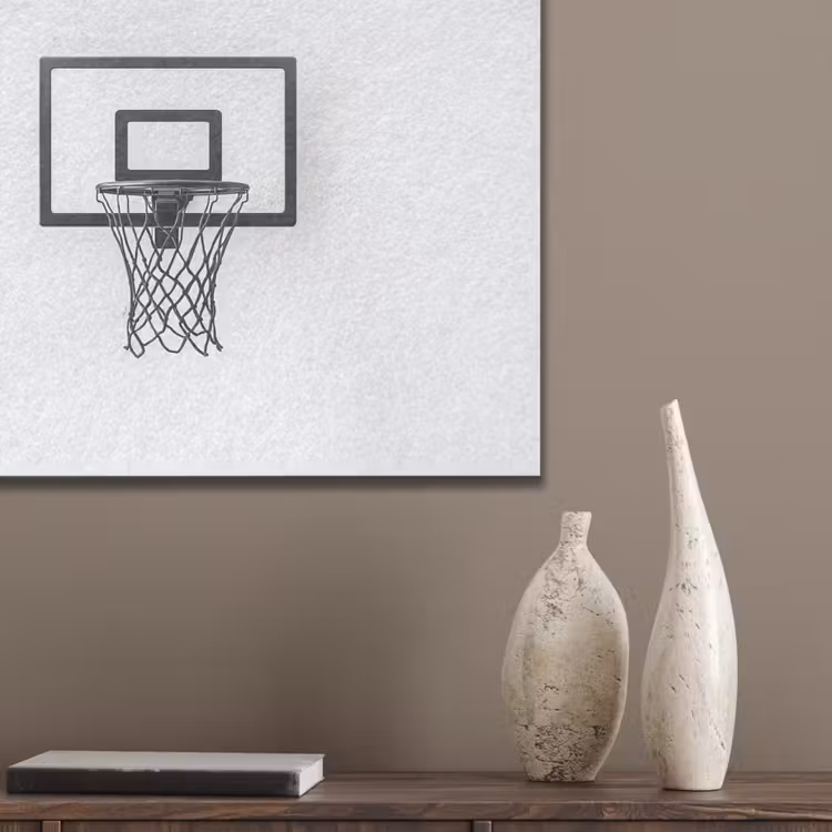 Basketbalbord - Minimalistisch - Zwart PET vilt klein -sfeer6_closeup