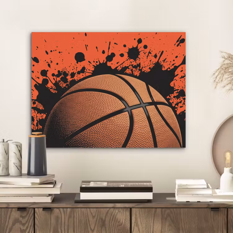 Basketbal - Verf - Sport - Oranje PET vilt klein -sfeer1