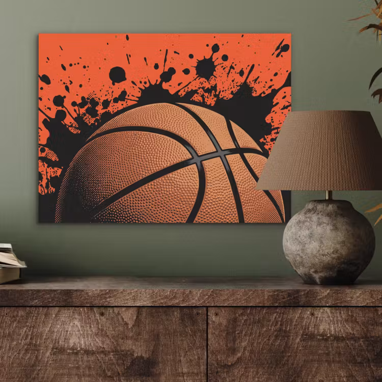 Basketbal - Verf - Sport - Oranje PET vilt klein -sfeer2
