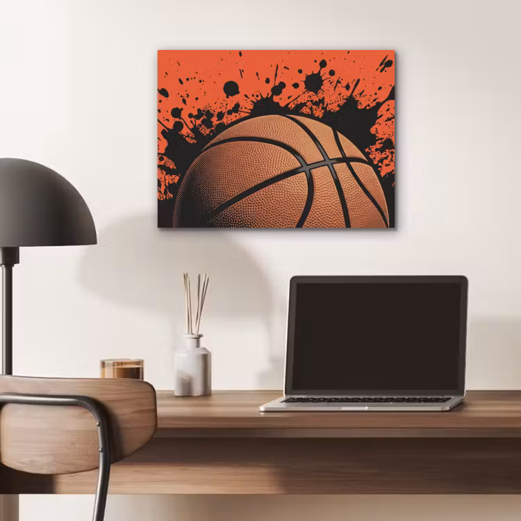 Basketbal - Verf - Sport - Oranje PET vilt klein -sfeer5