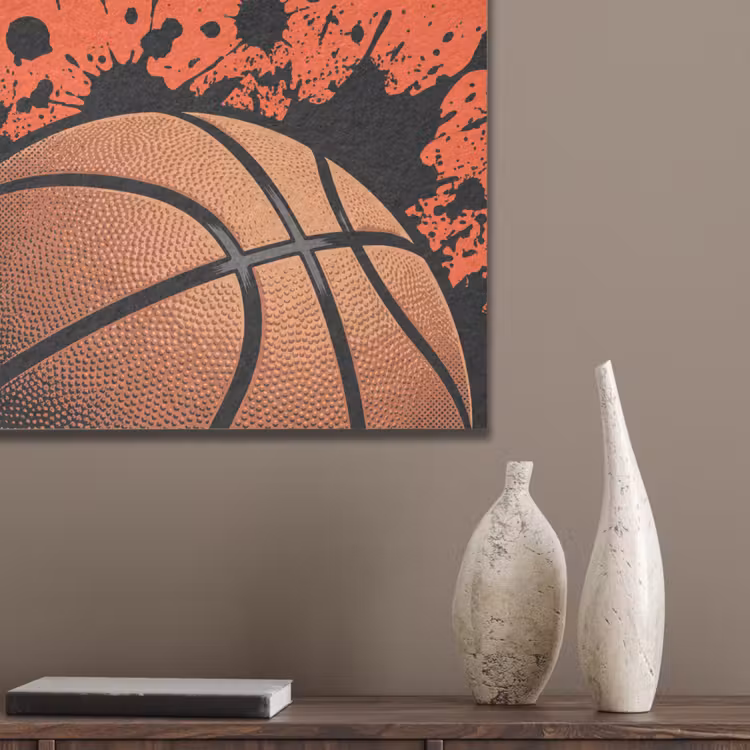 Basketbal - Verf - Sport - Oranje PET vilt klein -sfeer6_closeup